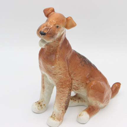 Vintage Lomonosov Porcelain Dog Figurine – 18cm