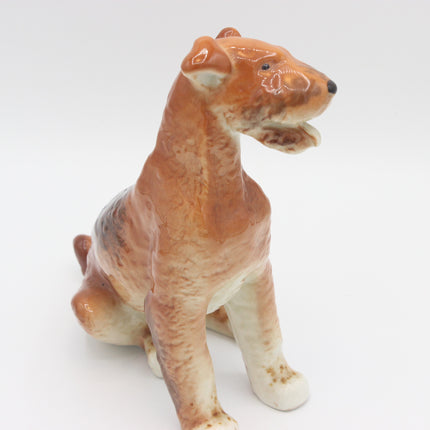Vintage Lomonosov Porcelain Dog Figurine – 18cm