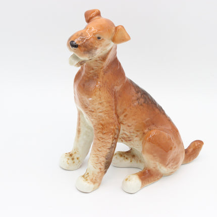 Vintage Lomonosov Porcelain Dog Figurine – 18cm