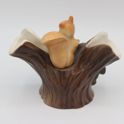 Hornsea Pottery Fauna Royal No. 14 Squirrel Double‑Branch Vase