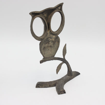Owl Ornament with Open Eyes on Branch Stand – 14cm