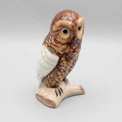 Brown & Cream Owl on Branch Ornament – 12cm High