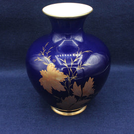 Vintage Royal Porzellan KPM Bavaria Germany Cobalt Blue and Gold Vase