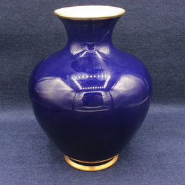 Vintage Royal Porzellan KPM Bavaria Germany Cobalt Blue and Gold Vase
