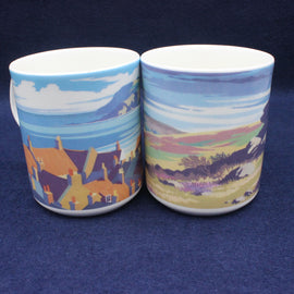 Pair of Vintage Collectors Yorkshire Landscapes Mugs