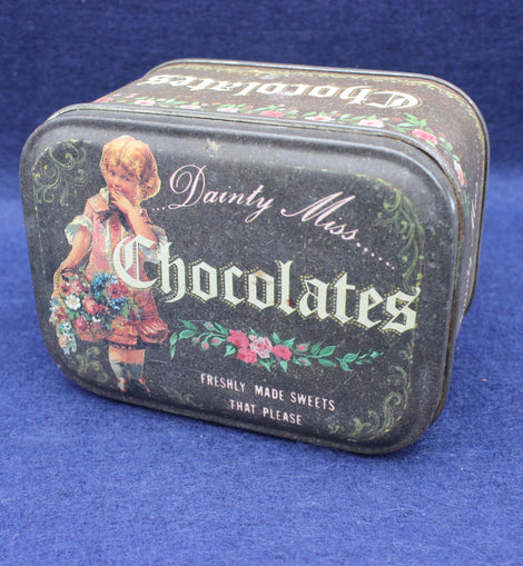 Antique Rare Dainty Miss Chocolate Tin