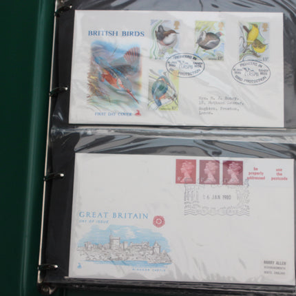 80 British First Day Covers – Early–Mid 1980s in New Thames Album