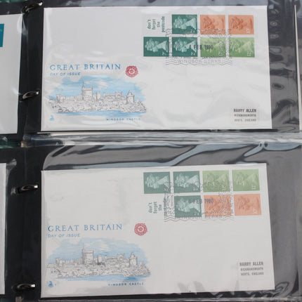 80 British First Day Covers – Early–Mid 1980s in New Thames Album