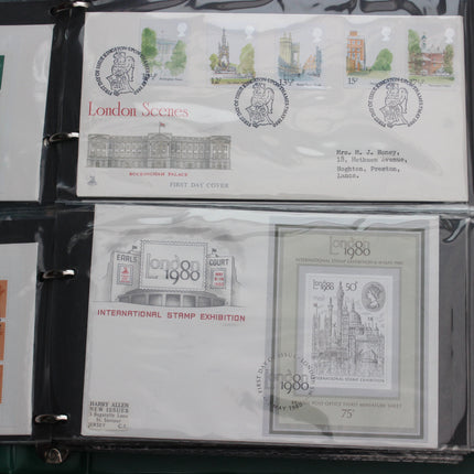80 British First Day Covers – Early–Mid 1980s in New Thames Album
