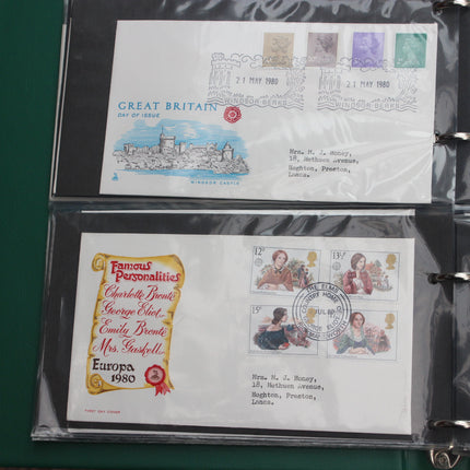 80 British First Day Covers – Early–Mid 1980s in New Thames Album