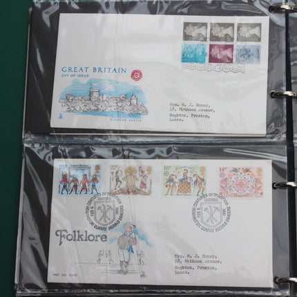 80 British First Day Covers – Early–Mid 1980s in New Thames Album