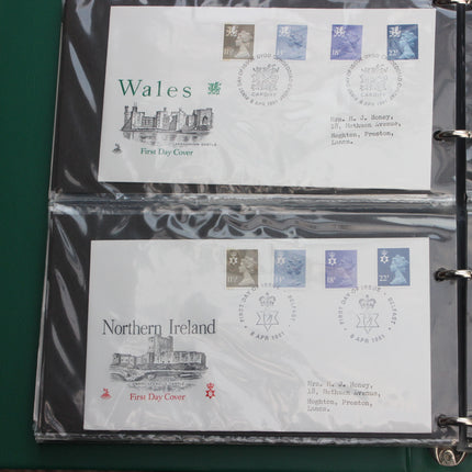 80 British First Day Covers – Early–Mid 1980s in New Thames Album
