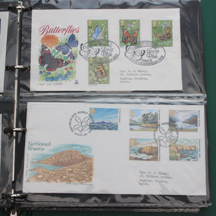 80 British First Day Covers – Early–Mid 1980s in New Thames Album