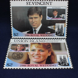 Printed Stamped Postcard Set 1986 Royal Wedding Prince Andrew Sarah Ferguson