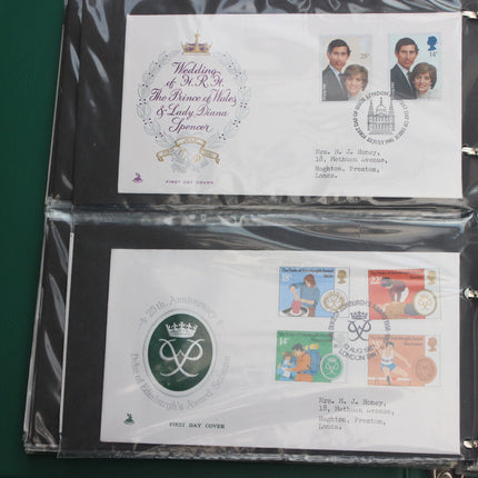 80 British First Day Covers – Early–Mid 1980s in New Thames Album