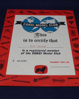 Corg Toy Membership Certificate