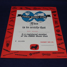 Corg Toy Membership Certificate