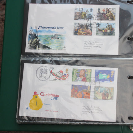 80 British First Day Covers – Early–Mid 1980s in New Thames Album