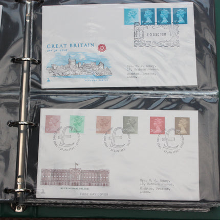 80 British First Day Covers – Early–Mid 1980s in New Thames Album