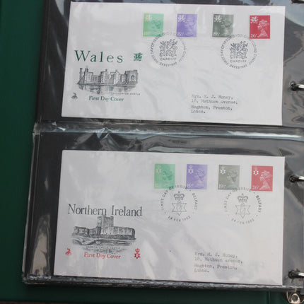 80 British First Day Covers – Early–Mid 1980s in New Thames Album