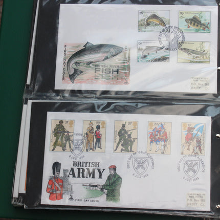 80 British First Day Covers – Early–Mid 1980s in New Thames Album