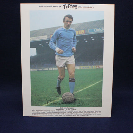Vintage print of a soccer player on a football field with Typhoo Tea branding at the top.