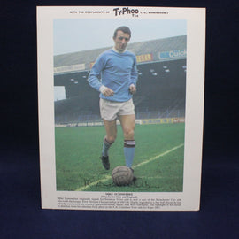 1973 Mike Summerbee TY-PHOO TEA colour picture card printed autograph
