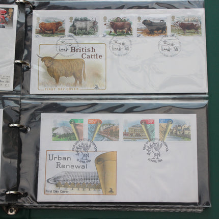 80 British First Day Covers – Early–Mid 1980s in New Thames Album