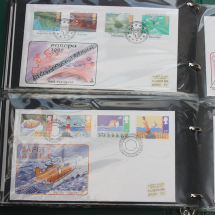 80 British First Day Covers – Early–Mid 1980s in New Thames Album