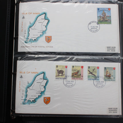 84 Isle of Man First Day Covers 1973–1985 in Black Thames Album