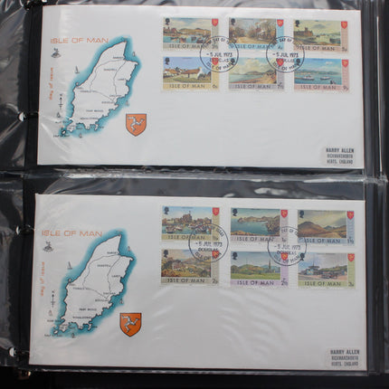84 Isle of Man First Day Covers 1973–1985 in Black Thames Album