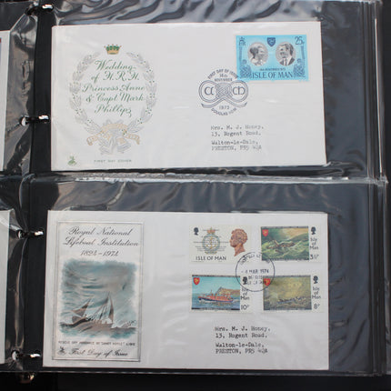 84 Isle of Man First Day Covers 1973–1985 in Black Thames Album
