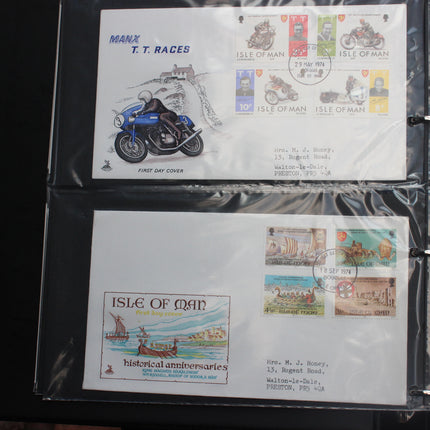 84 Isle of Man First Day Covers 1973–1985 in Black Thames Album