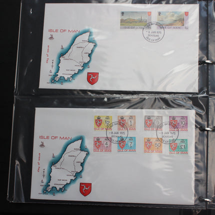 84 Isle of Man First Day Covers 1973–1985 in Black Thames Album