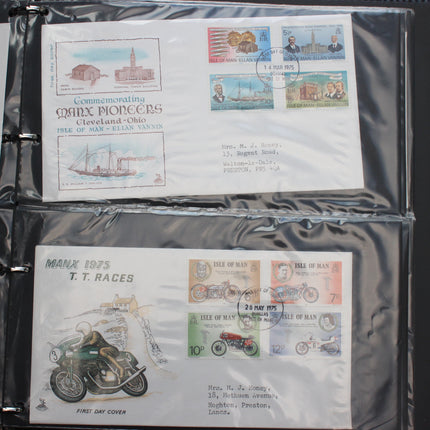 84 Isle of Man First Day Covers 1973–1985 in Black Thames Album