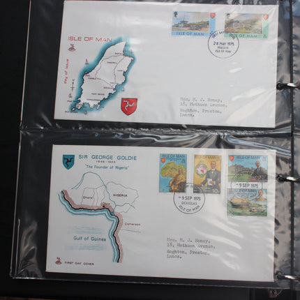 84 Isle of Man First Day Covers 1973–1985 in Black Thames Album