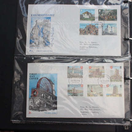 84 Isle of Man First Day Covers 1973–1985 in Black Thames Album