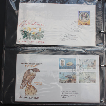 84 Isle of Man First Day Covers 1973–1985 in Black Thames Album