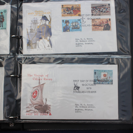 84 Isle of Man First Day Covers 1973–1985 in Black Thames Album
