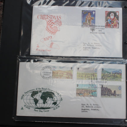 84 Isle of Man First Day Covers 1973–1985 in Black Thames Album