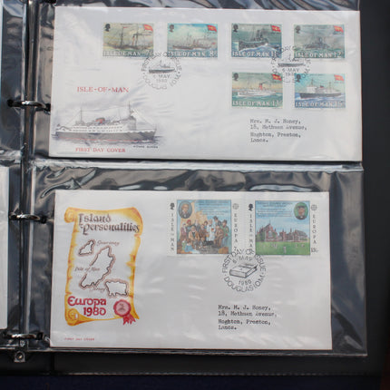 84 Isle of Man First Day Covers 1973–1985 in Black Thames Album