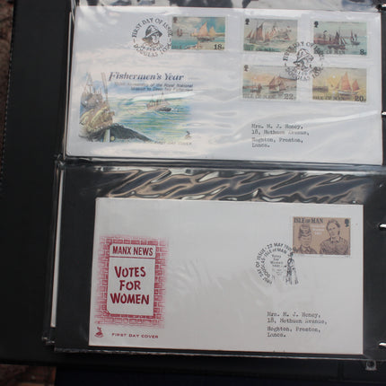 84 Isle of Man First Day Covers 1973–1985 in Black Thames Album