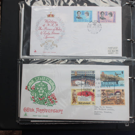 84 Isle of Man First Day Covers 1973–1985 in Black Thames Album