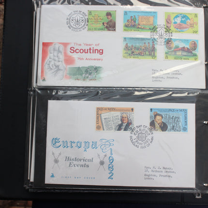 84 Isle of Man First Day Covers 1973–1985 in Black Thames Album