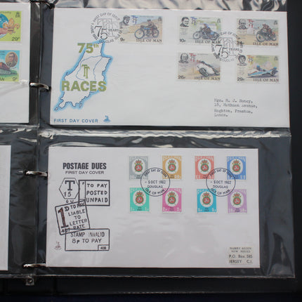 84 Isle of Man First Day Covers 1973–1985 in Black Thames Album