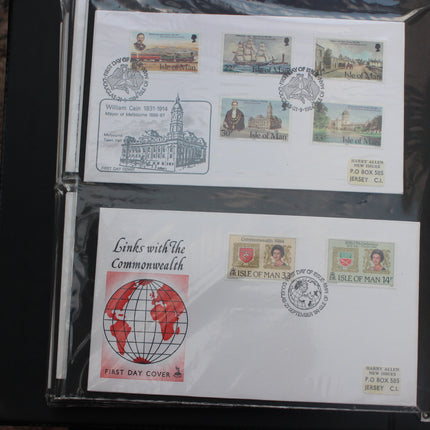 84 Isle of Man First Day Covers 1973–1985 in Black Thames Album