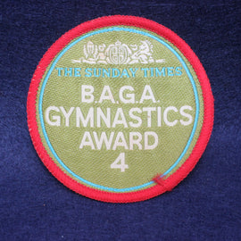 Vintage Sew on Badge B.A.G.A Gymnastics