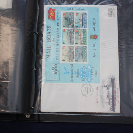84 Isle of Man First Day Covers 1973–1985 in Black Thames Album