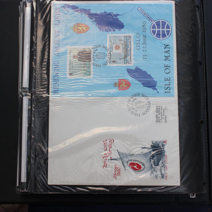 84 Isle of Man First Day Covers 1973–1985 in Black Thames Album