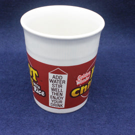 White cup with Golden Wonder Text
